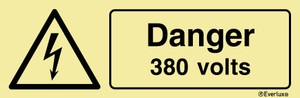 Everlux Self-adhe 400x150 Danger 280 volts sign | IMPA 337615