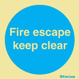 Self-Vinyl 100x100 Fire escape keep clear | IMPA 335811