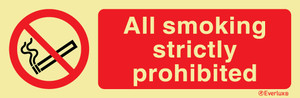 Vinyl 400x150 All smoking strictly prohibited | IMPA 338531