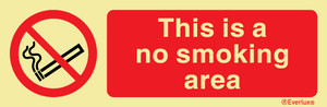 Everlux 300x100 This is a no smoking area sign | IMPA 338532