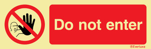White rigid plastic 300x100 Do not enter sign  | IMPA 338542