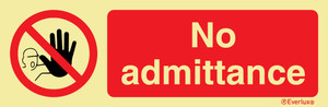 Self-adhe vinyl 400x150 No admittance sign  | IMPA 338549