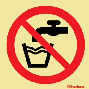 Everlux 150x150 Not drinking water-prohib sign  | IMPA 338505