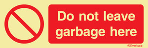 Everlux 300x100 Do not leave garbage here sign | IMPA 338619