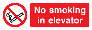 Self-Vinyl 400x150 No smoking in elevator | IMPA 338575