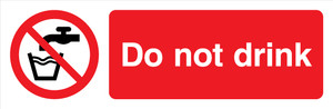 White rigid plastic 300x100 Do not drink sign  | IMPA 338550 | S4017O30101IMUK
