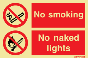 Vinyl 300x200 No smoking&naked light double proh | IMPA 338522