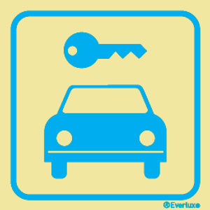 White rigid plastic 400x400 Car hire sign  | IMPA 332436