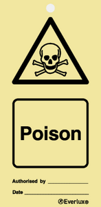 Rigid plastic 75x150 Poison-Warn. temp tie tag  | IMPA 332510