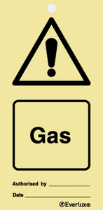 Rigid plastic 75x150 Gas-Warn. temp. tie tag  | IMPA 332541