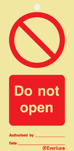 Rigid plastic 75x150 Do not open-prohib tie tag | IMPA 332523