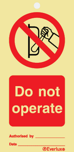 Everlux 75x150 Do not operate-proh temp tie tag | IMPA 332530