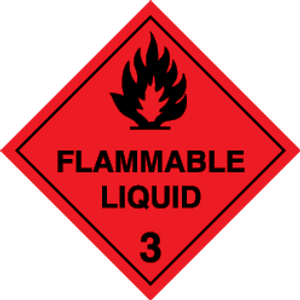 Self-adhe vinyl 100x100 Flammable liquids No. 3 | IMPA 332202