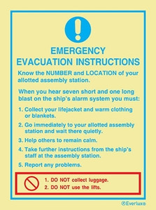 Self-Vinyl 150x200 emerg evacuation instruct | IMPA 335903