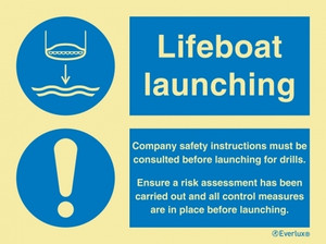 Rigid Plastic 300x200 Lifeboat launching... | IMPA 335112