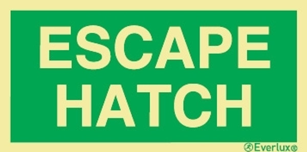 EverluxAdh 300x150 Escape hatch-text only sign  | IMPA 334342