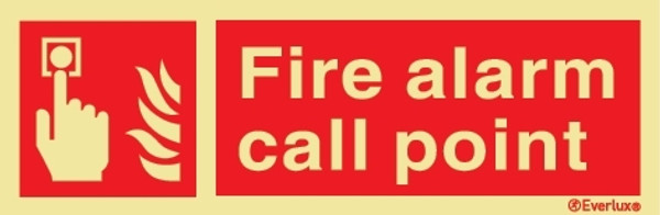 Everlux 200x70 Fire alarm call point sign  | IMPA 336142