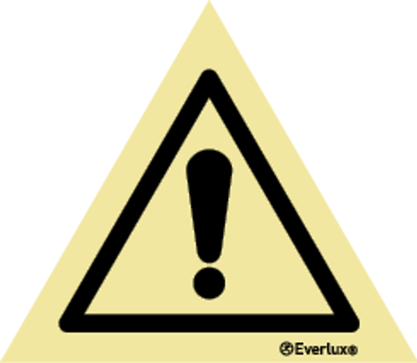White rigid plastic 0150 General warning sign  | IMPA 337500