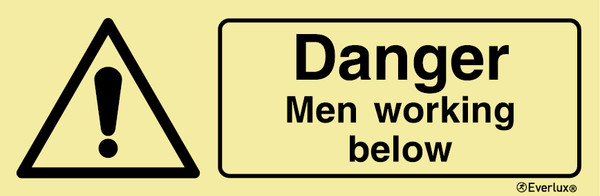 Everlux Self-adh 400x150 Danger men work below | IMPA 337567