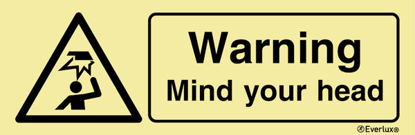 Everlux Self-adh 300x100 Warning mind your head | IMPA 337570