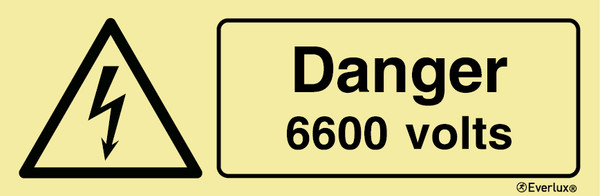 Everlux Self-adhe 300x100 Danger 6600 volts | IMPA 337626
