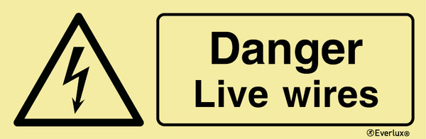 Everlux Self-adhe 400x150 Danger live wires | IMPA 337628