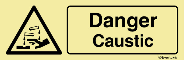 Everlux Self-adhe 300x100 Danger caustic sign  | IMPA 337597