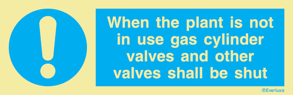 Vinyl 300x100 Gas cylinder valve instruction | IMPA 335873