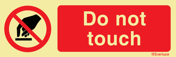 White rigid plastic 400x150 Do not touch sign  | IMPA 338548