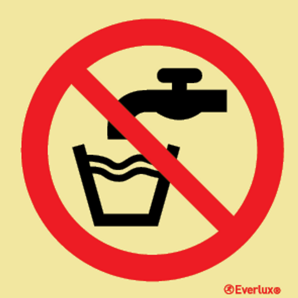 Everlux Self-adh 150x150 Not drink water-prohib | IMPA 338505