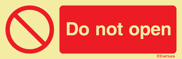 White rigid plastic 300x100 Do not open sign  | IMPA 338560