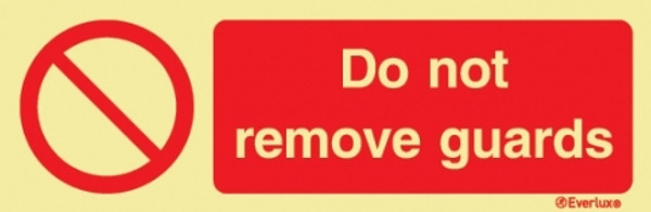 Vinyl 400x150 Do not remove guards | IMPA 338568