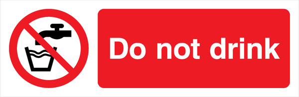 White rigid plastic 300x100 Do not drink sign  | IMPA 338550 | S4017O30101IMUK