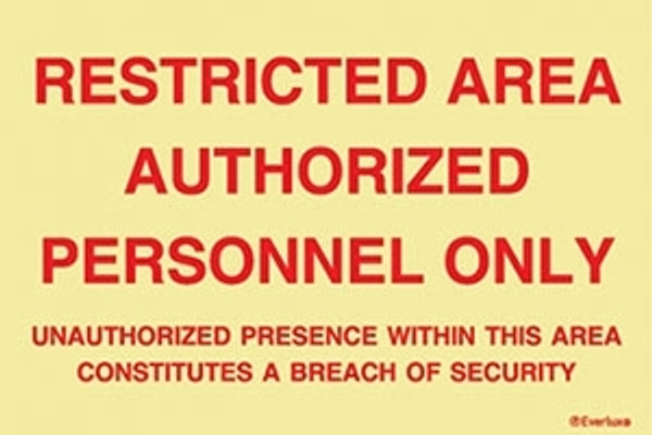 Everlux Self-adh 300x200 Restricted area auth... | IMPA 338695