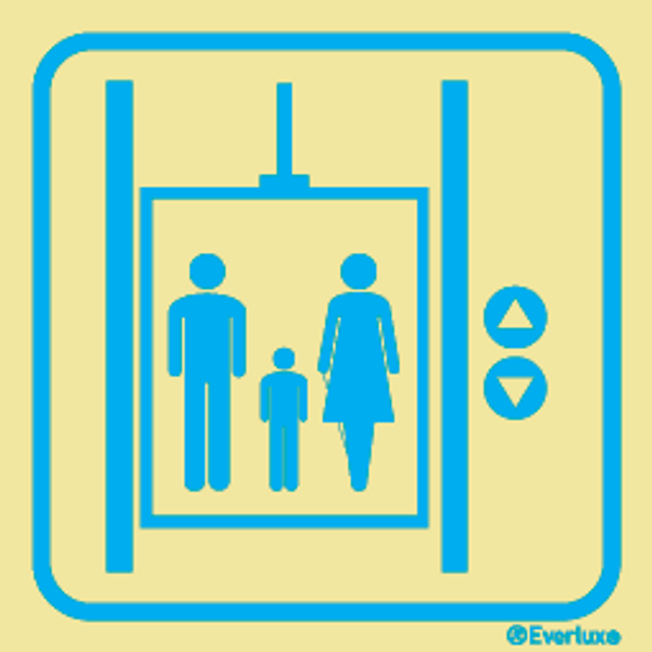 White rigid plastic 400x400 Elevators sign  | IMPA 332402