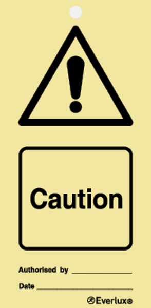 Rigid plastic 75x150 Caution-Warn. temp. tie tag | IMPA 332501