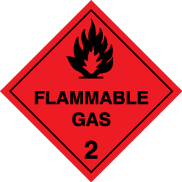 Rigid plastic 200x200 Flammable gases Class 2.1 | IMPA 332207