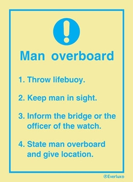 Self-Vinyl 150x200 Man overboard-inst sign | IMPA 335902