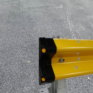 Black Armco Barrier End Cap with Reflectors Black Armco Barrier End Cap with Reflectors