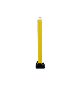 Yellow Fold Down Parking Post With Integral Lock & Top Mounted Eyelet Yellow Fold Down Parking Post With Integral Lock & Top Mounted Eyelet