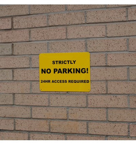 Strictly No Parking, 24 Hour Access Required Sign