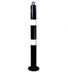 Black & White 76mm Bolt Down Steel Bollard Black & White 76mm Bolt Down Steel Bollard