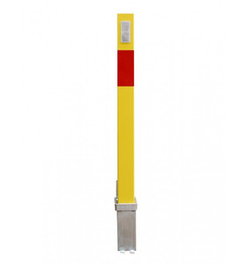 Yellow Removable Security Post With Reflective Band & Pad Yellow Removable Security Post With Reflective Band & Pad