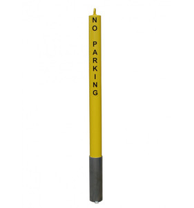76mm Removable Yellow Security Post – Chain Eyelet & No Parking Logo