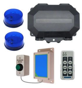 Wireless Commercial Doorbell Flashing LED Kit Included Push Button & 2 x Blue Flashing LEDs Wireless Commercial Doorbell Flashing LED Kit Included Push Button & 2 x Blue Flashing LEDs