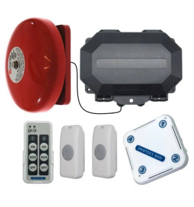 Twin Doorbell Wireless Commercial Bell Kit (With Adjustable Loud Bell) & Additional Chime Receiver Twin Doorbell Wireless Commercial Bell Kit (With Adjustable Loud Bell) & Additional Chime Receiver
