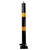 76mm Black & Yellow Fold Down Parking Post with Integral Lock & Chain Eyelet