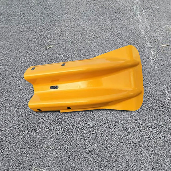 Fishtail Armco Barrier End Cap Yellow Powder Coated