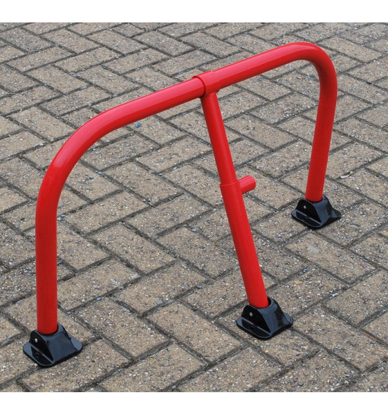 Red Fold Down Hoop Barrier With Integral Lock