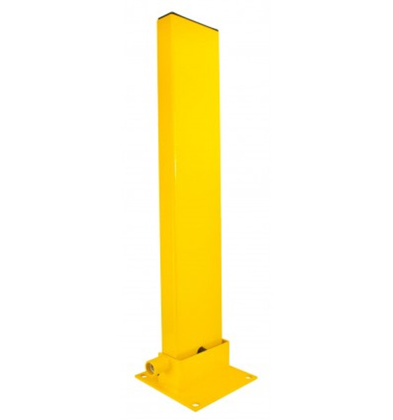 Wide Fold Down Steel Parking Post – Yellow